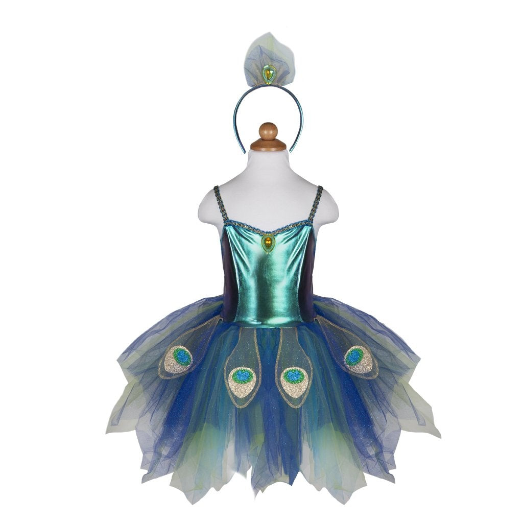 Pretty Peacock Dress & Headband, Size 5-6 Cover