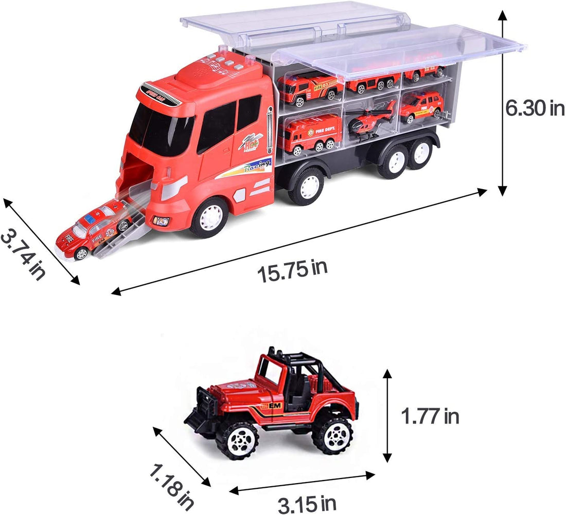 Die-Cast Fire Truck Transport Preview #6