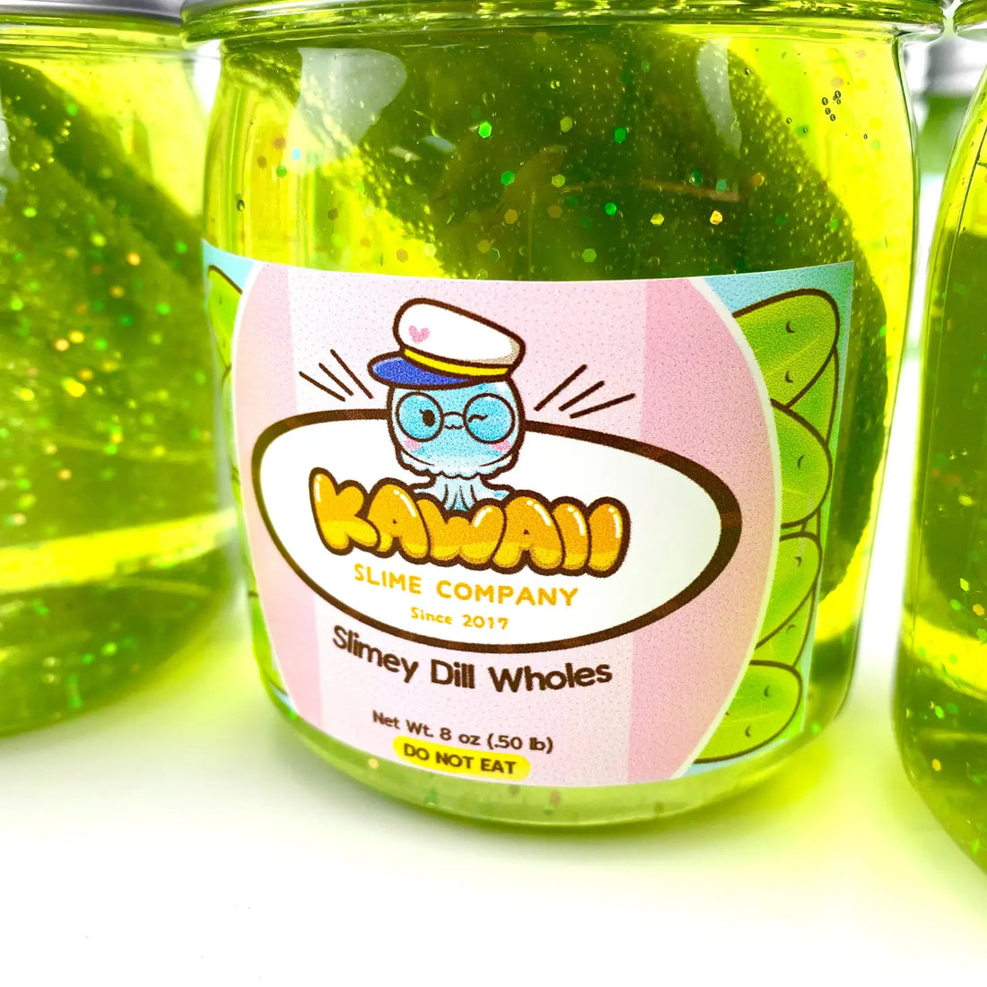 Shimmery Pickle Clear Slime Preview #3