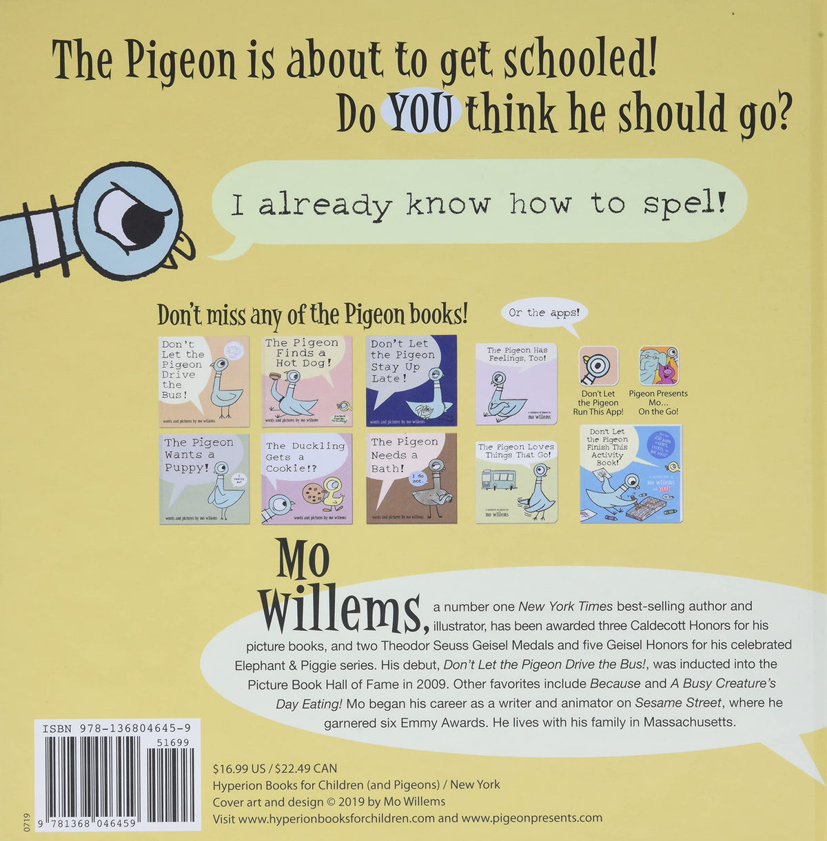 The Pigeon HAS to Go to School! Cover