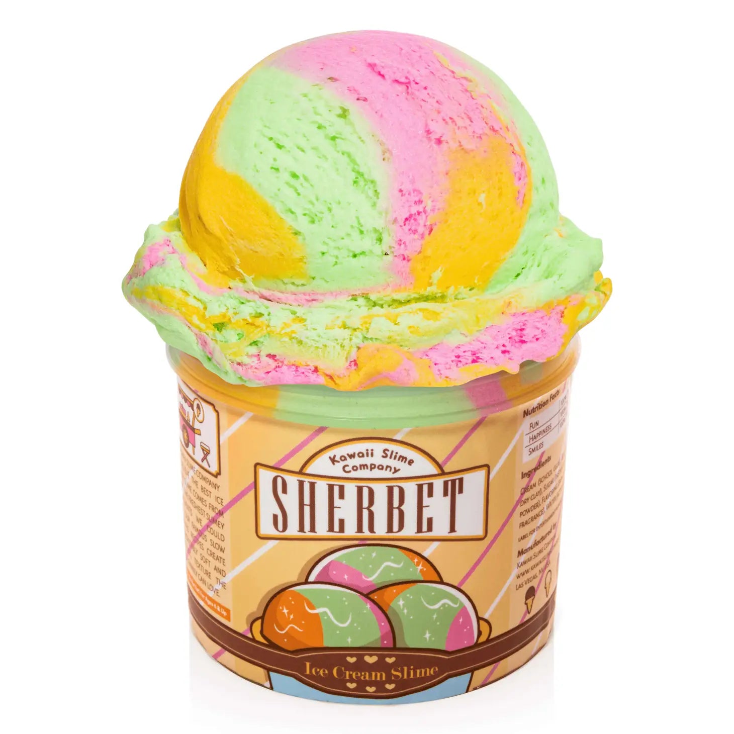 Tomfoolery Toys | Ice Cream Pint Slime: Sherbet