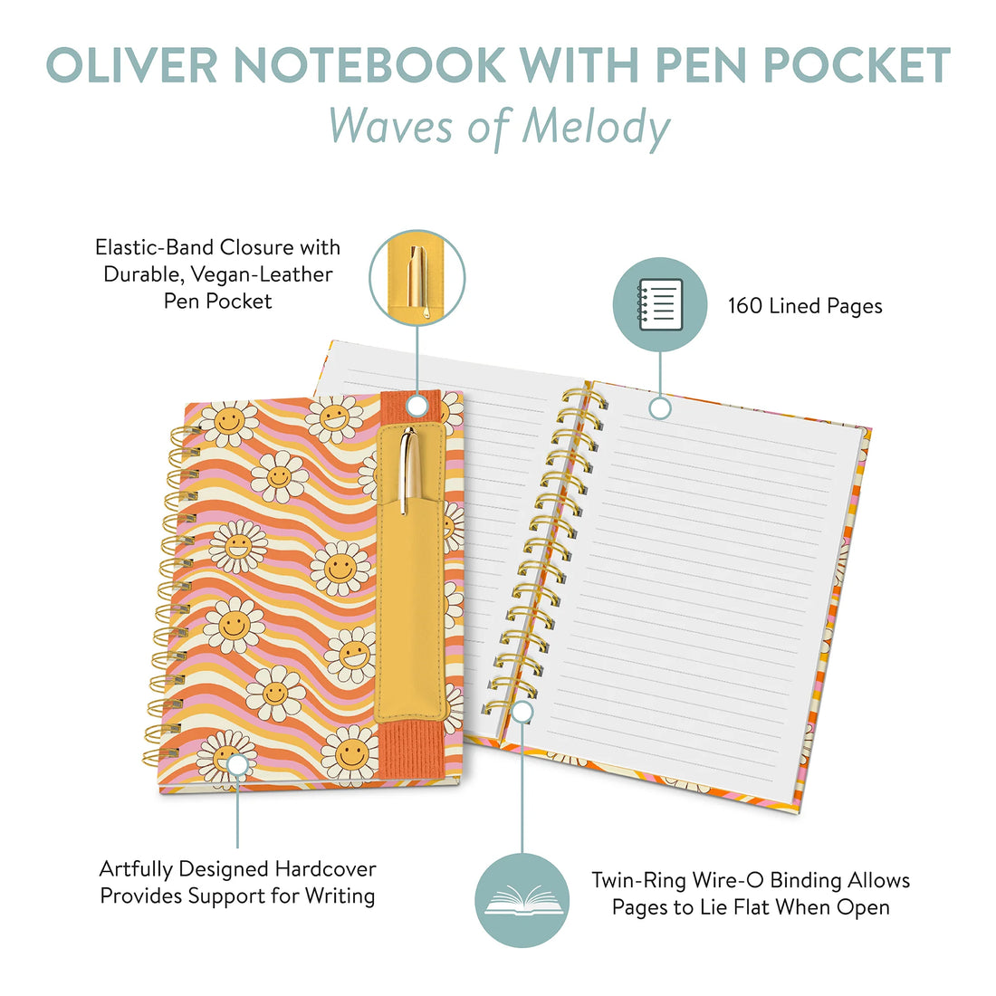 Waves of Melody Oliver Notebook w/ Pen Pocket Preview #2