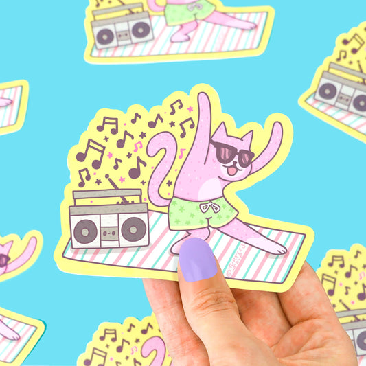 Tomfoolery Toys | Jammin' Cat Vinyl Sticker