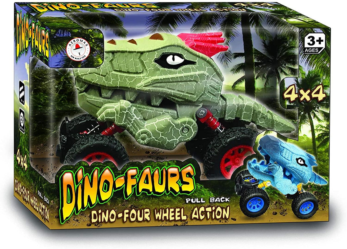 Dino-Faurs: Pull Back 4 Wheel Dinosaur Truck Cover