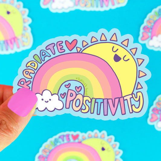 Tomfoolery Toys | Radiate Positivity Rainbow Vinyl Sticker