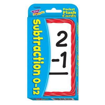Subtraction 0-12 Pocket Flash Cards Preview #1