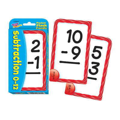 Subtraction 0-12 Pocket Flash Cards Preview #2