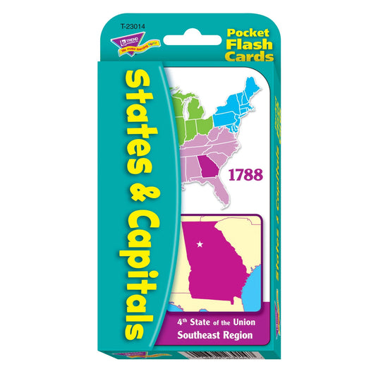 Tomfoolery Toys | States & Capitals Pocket Flash Cards