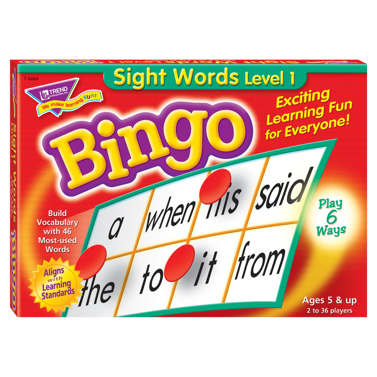 Level 1 Sight Words Bingo Cover