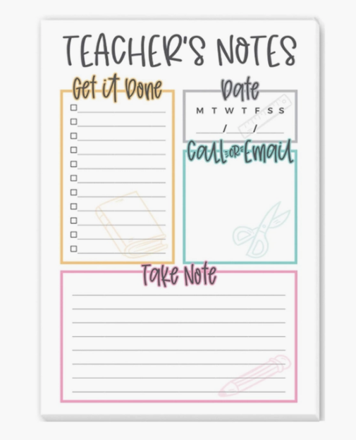 Tomfoolery Toys | Teacher's Notes Notepad