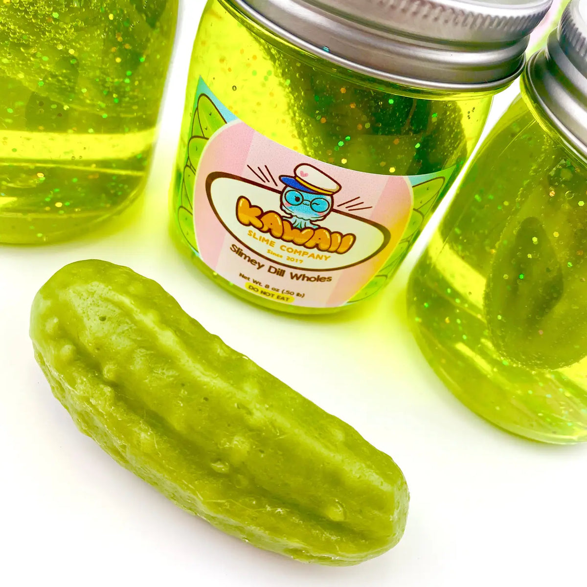 Shimmery Pickle Clear Slime Cover