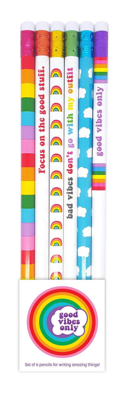 Tomfoolery Toys | Good Vibes Only Pencil Set