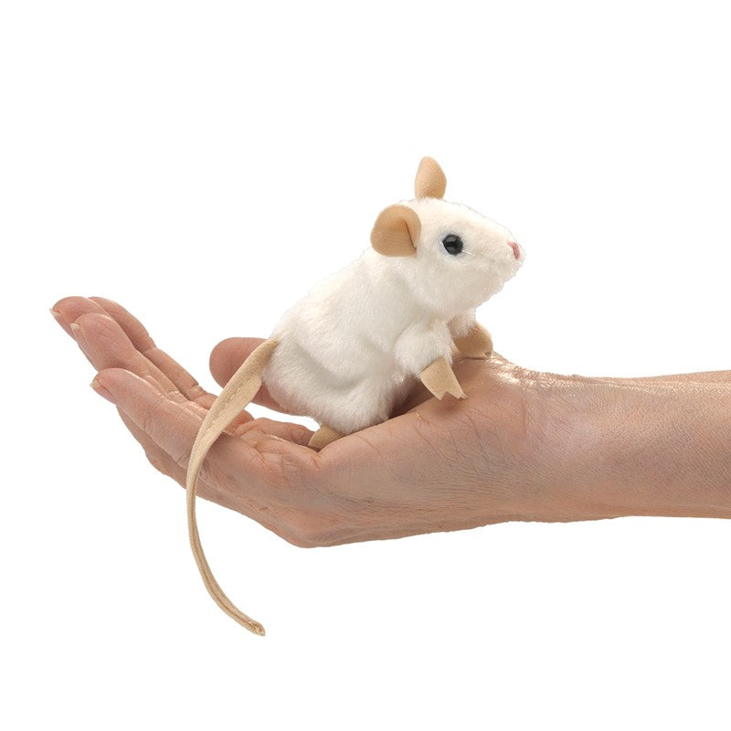 Tomfoolery Toys | Mini White Mouse Puppet