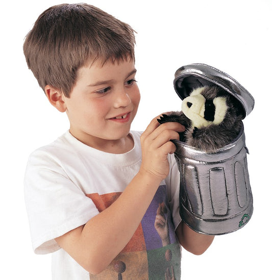 Tomfoolery Toys | Raccoon In Garbage Can Puppet