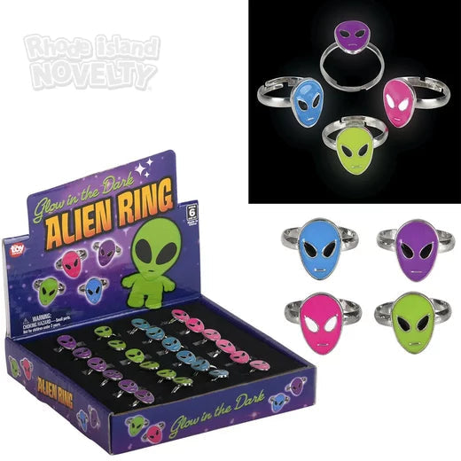 Tomfoolery Toys | Glow in the Dark Alien Ring